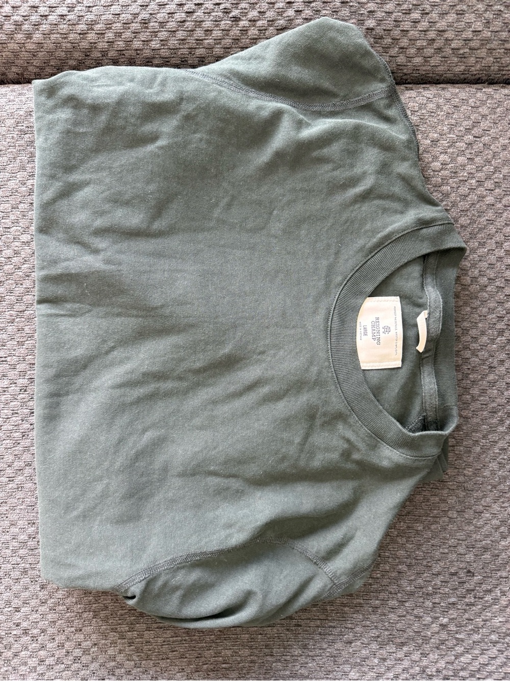 Vintage-Inspired DarkGreen Crewneck T-Shirt - Reigning Champ